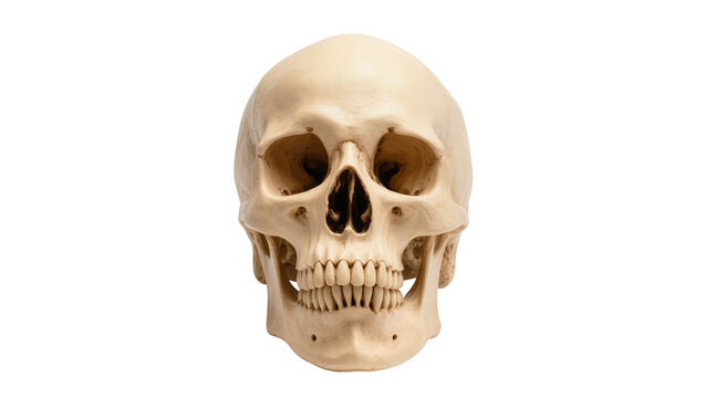 Human Skull Anatomy Model with Visible Teeth and Eye Sockets
