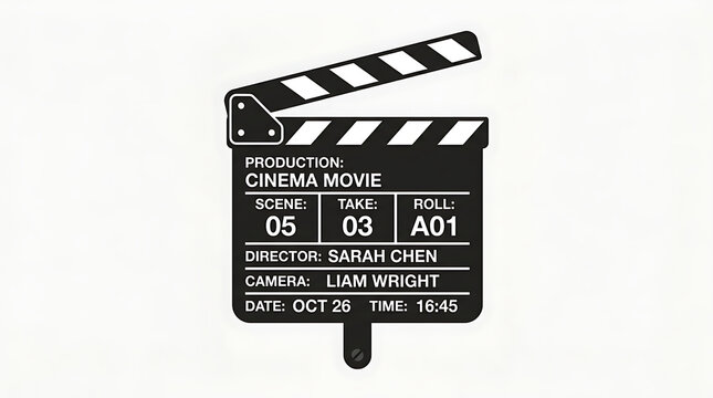 Professional Cinema Movie Clapperboard Production Slate Illustration