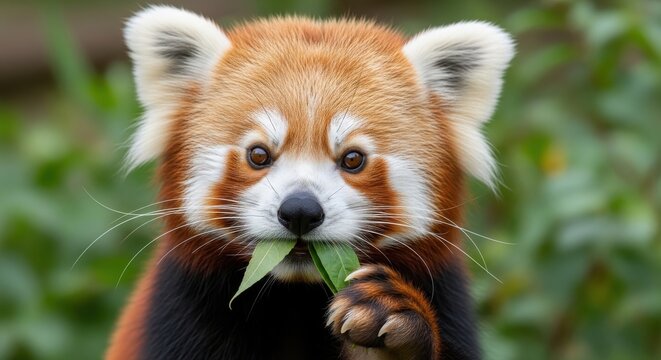 Charming red panda portrait a close up of the endangered himalayan wildlife species