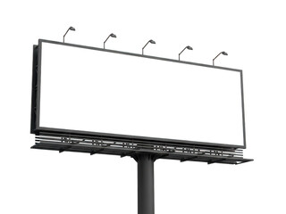 Obraz premium Empty billboard standing on a pole in an outdoor setting