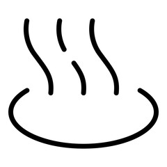 Obraz premium Onsen Japanese Hot Spring Line Icon: Spa Relaxation Health