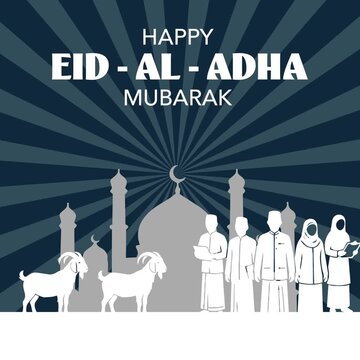 Happy Eid Al Adha Mubarak Muslim Greeting Looping Animation. Motion Graphics Footage