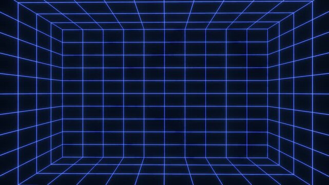 Blue neon grid tech bg intro able to loop endless 4k