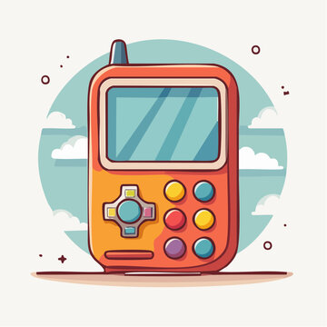 Retro Handheld Game Console Illustration
