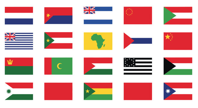 Collection of National Flags from Around the World