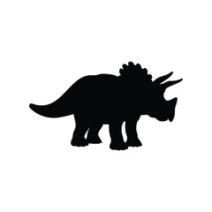 Triceratops dinosaur silhouette icon vector flat design. © Razia