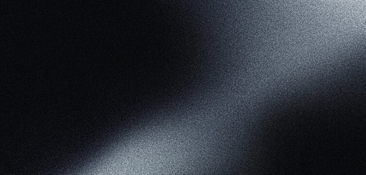 Abstract dark grain texture shape on black background, dark grainy poster backdrop, header, cover, banner or wallpaper design