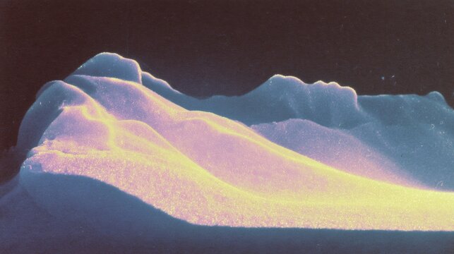 Abstract elastic landscape with vibrant colors for creative design projects. Minimal sensory abstraction of texture and surface, where density and depth become tangible through haptic perception.