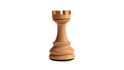 Wooden chess rook piece with rounded base and castle top © Paula