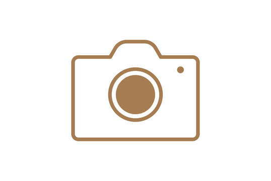 brown photo camera icon png file transparent background stock photo