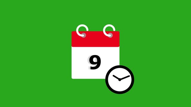 Ninth Day Task Planner Animation with Clock Indicator