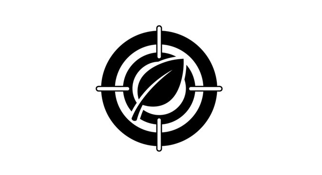 Leaf in a target symbol logo.