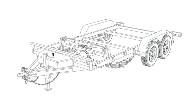 Car Carrier Trailer Frame Blueprint Sketch