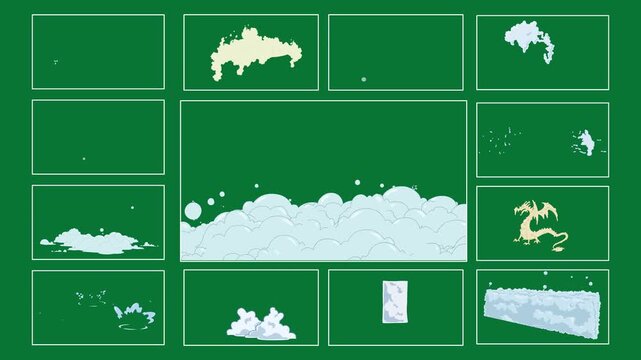 Water Foam and Bubble FX Pack | Underwater Bubbles Splash 2D Animation Elements on Green Screen
