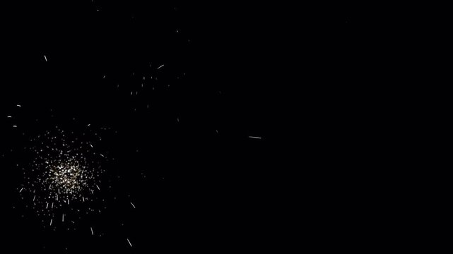 fire crackers blasting in sky 4K Footage, celebrations animation, particles explosion footage, fireworks crackers animation, particles on alpha channel. 4K Video