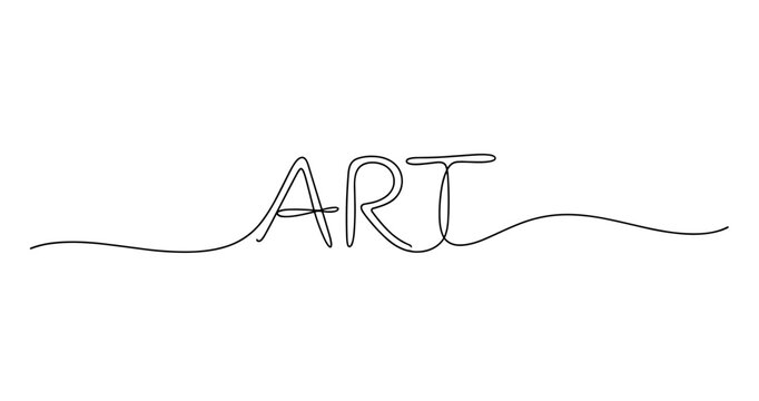 Continuous line drawing of the word 'art' on a white background. No editable strokes