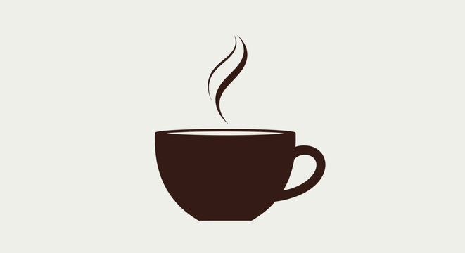Brown Coffee Cup With Steam Rising.