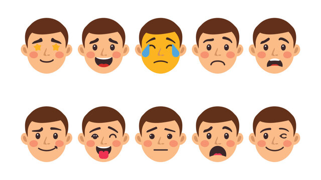 Expressive Emotions: A collection of various expressive faces, each displaying a unique emotion from joy to sorrow.