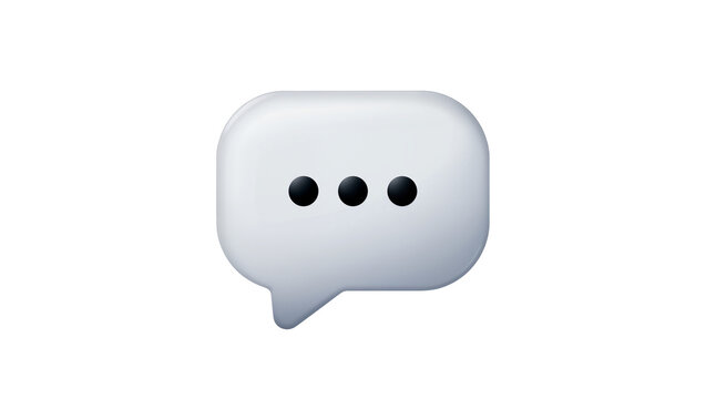 Gray Message Bubble Icon with Three Dots