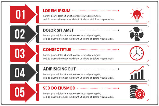 Modern step infographic design with icons and numbers Vector