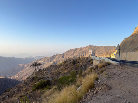 Road leading to Hashr Mountains (Jabal Al-Hashr), Jazan, Saudi Arabia