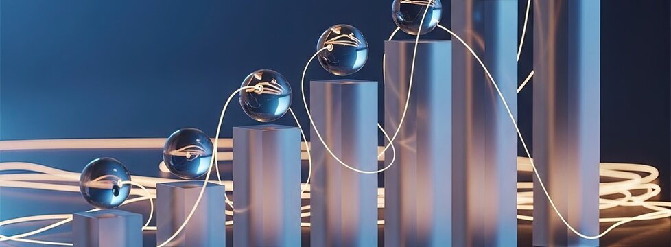 Visualize the seamless connection between data and growth in this elegant abstract conceptualization.
