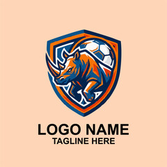 Obraz premium Rhinos Soccer Team Logo