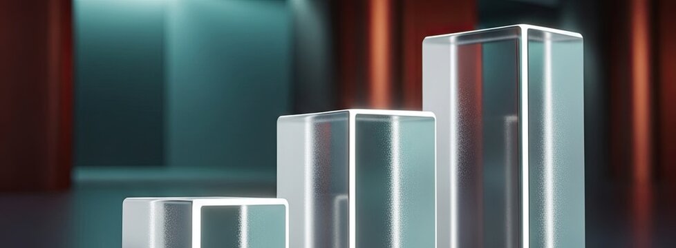 Visualize your path to success with these sleek, modern glass pedestals.