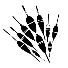 Fishing Floats Silhouette Vector Set - Bobbers for Angling and Recreation © Tuku