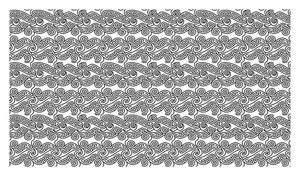 Greek meander wave pattern with classic interlocking lines in traditional style
