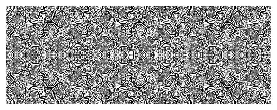 Swirling wavy lines abstract pattern with liquid marble effect and psychedelic curves