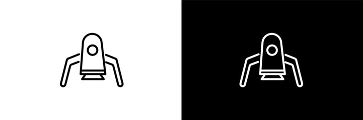space lander outline icons in astronomy category. White and Black style linear space lander icon © Design_Farm