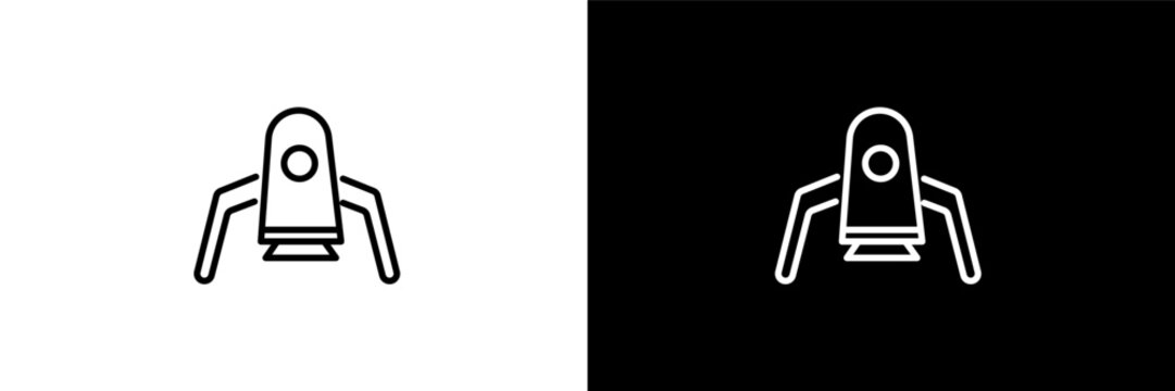 space lander outline icons in astronomy category. White and Black style linear space lander icon