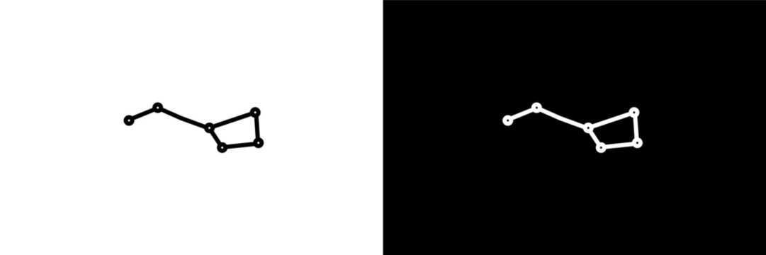big dipper outline icons in astronomy category. White and Black style linear big dipper icon