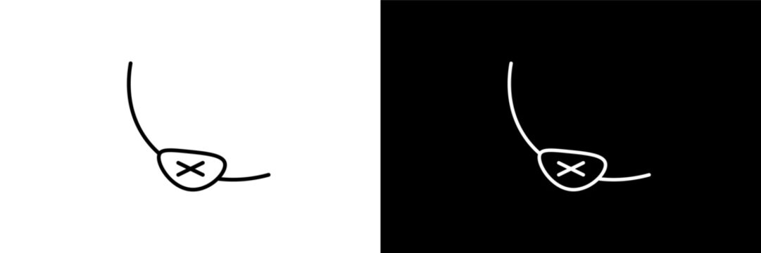 eye patch outline icons in beauty category. White and Black style linear eye patch icon