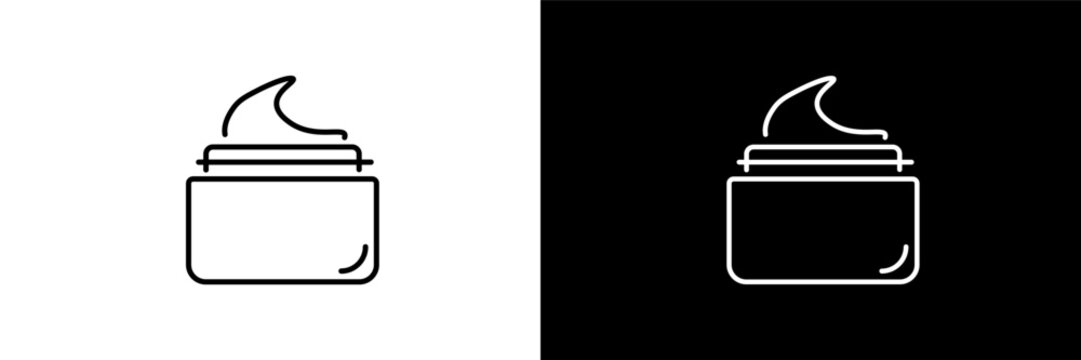 skincare outline icons in beauty category. White and Black style linear skincare icon