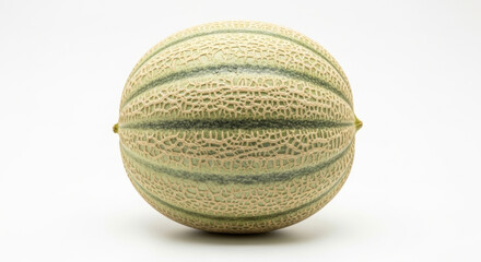 Fototapeta premium Fresh Cantaloupe Melon with A Textured Skin, Displaying Its Unique Striped Pattern Concept Delicious Food