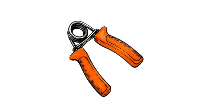 Illustration of an orange hand grip strengthener