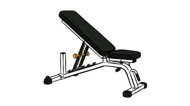 Illustration of an adjustable weight bench