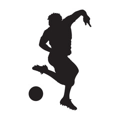 silhouette asset of a person playing ball in a floating pose. © Kak Budy