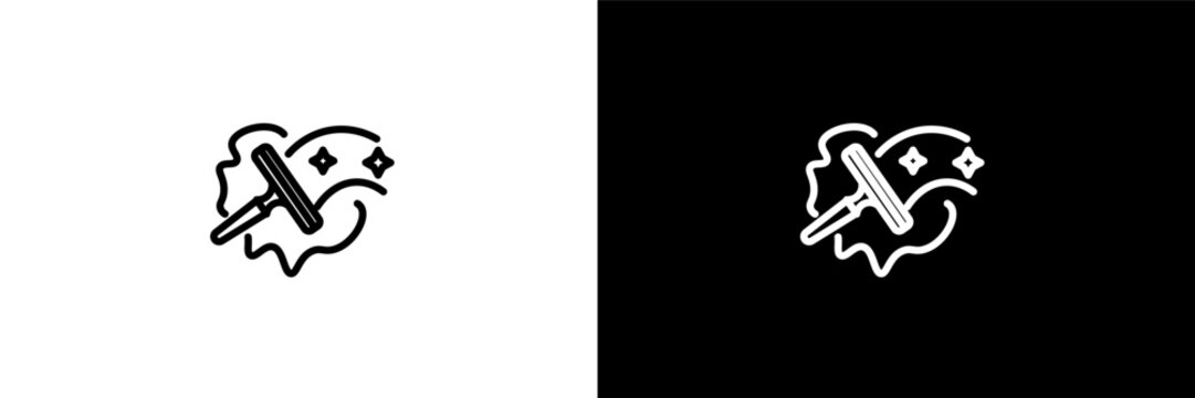 window cleaner outline icons in cleaning category. White and Black style linear window cleaner icon