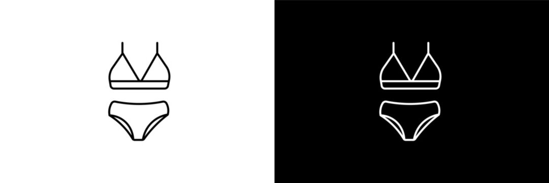 lingerine set outline icons in clothes category. White and Black style linear lingerine set icon