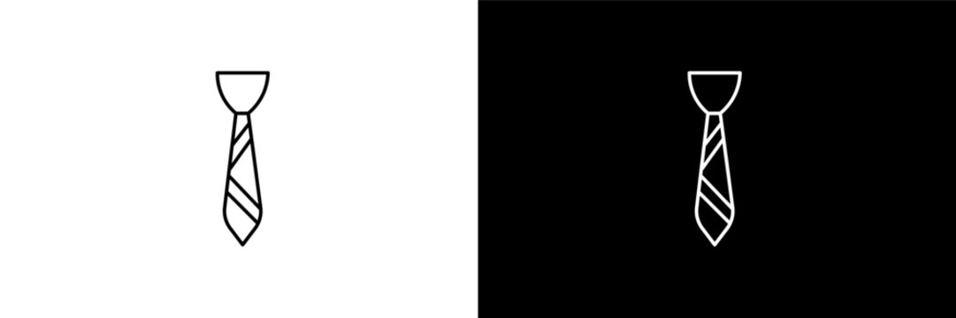tie outline icons in clothes category. White and Black style linear tie icon