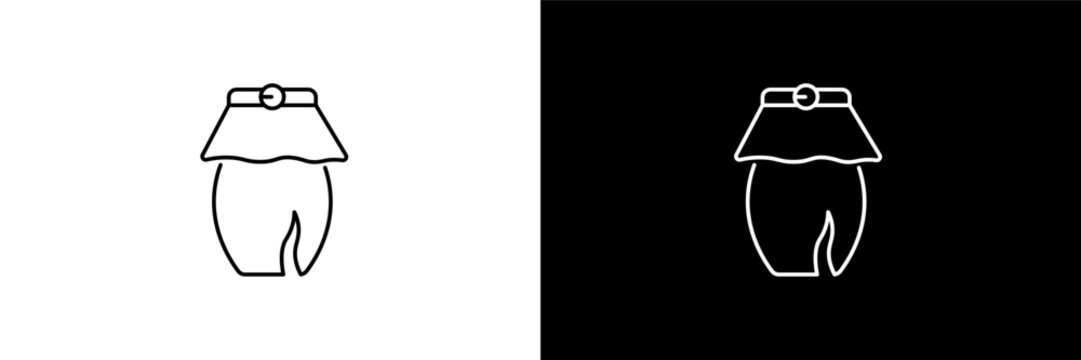 peplum skirt outline icons in clothes category. White and Black style linear peplum skirt icon