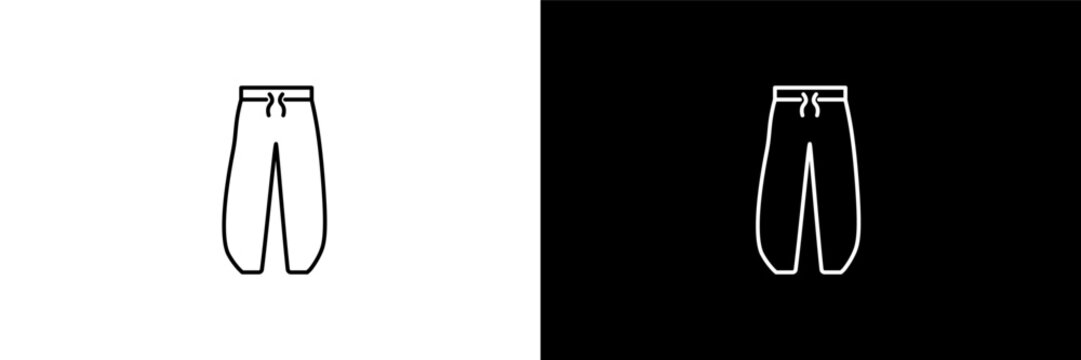 harem pants outline icons in clothes category. White and Black style linear harem pants icon