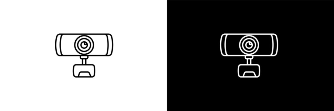 webcamera outline icons in computer category. White and Black style linear webcamera icon