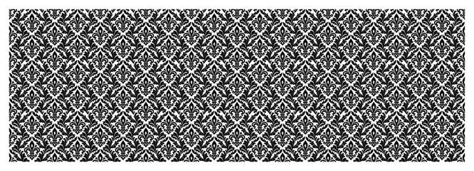 Elegant damask pattern with dense fleur de lis floral ornaments in monochrome vector style © Anna
