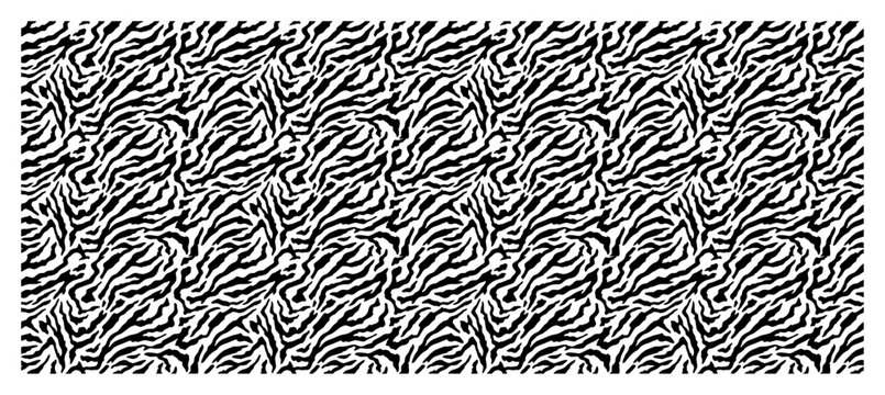 Zebra stripe animal print with fine organic lines in monochrome style