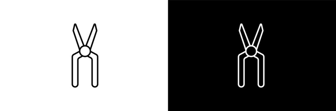 clippers  outline icons in construction category. White and Black style linear clippers  icon