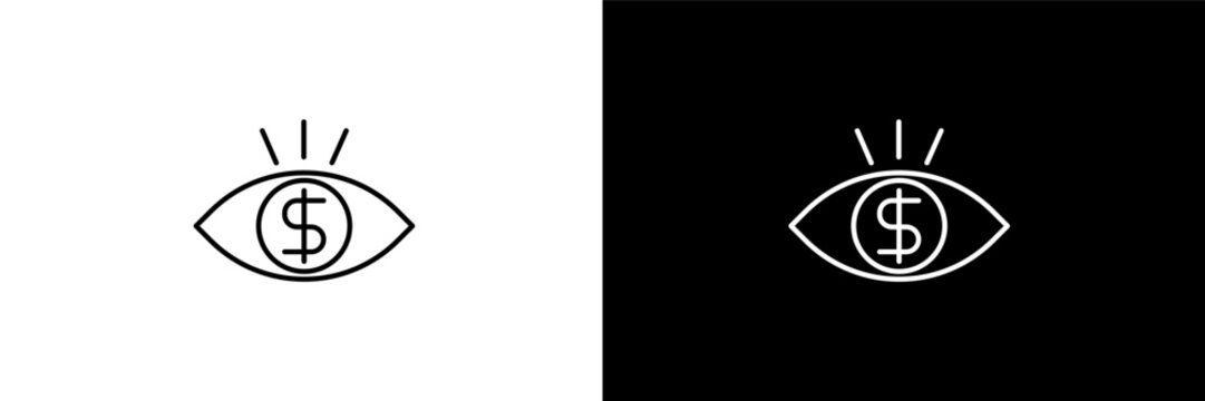 greed  outline icons in cryptocurrency category. White and Black style linear greed  icon